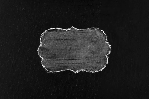 Hand drawing chalk frame on blackboard — Stock fotografie