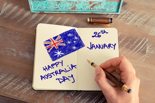 Odręczne notatki Australia szczęśliwy dzień 26 stycznia — Zdjęcie stockowe
