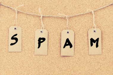 Vintage grunge Etiketler kelime Spam ile