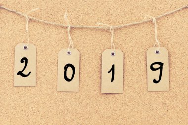 Yıl 2019 ile vintage grunge Etiketler