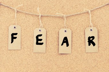 Vintage grunge Etiketler kelime korku ile