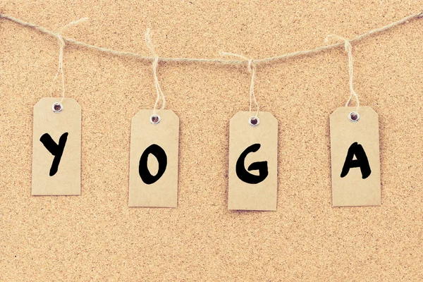 Vintage Grunge Tags mit Wort Yoga — Stockfoto