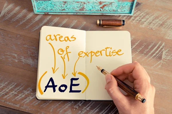 Business Acronym AoE AREAS OF EXPERTISE — Stok fotoğraf