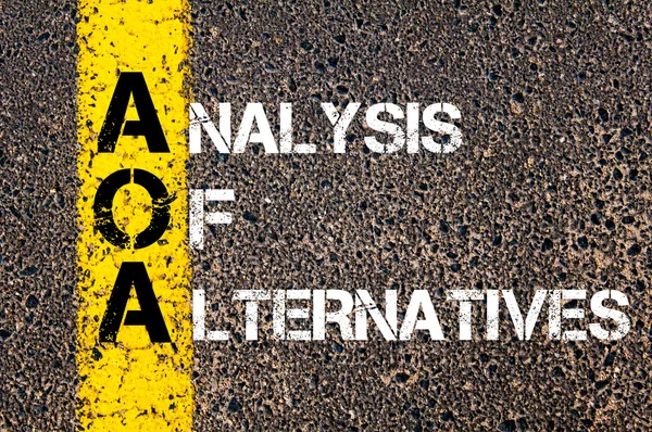 Acrónimo de negócio AOA Analysis Of Alternatives — Fotografia de Stock