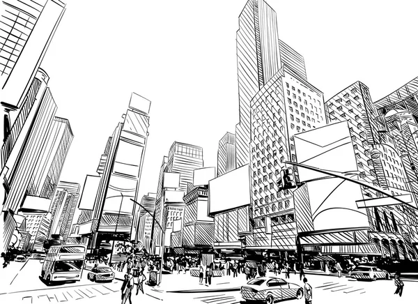City hand drawn unique perspectives, vector illustration — Stock Illustration City hand drawn unique perspectives, vector illustration Royalty Free Stock Illustrations