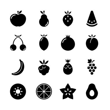 meyve simgeler kümesi.