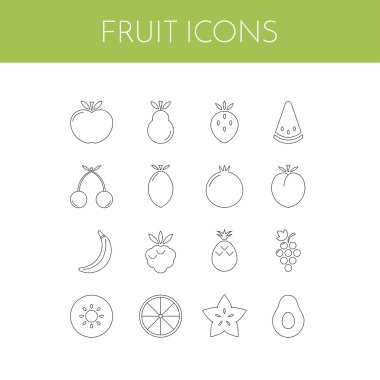 meyve simgeler kümesi.