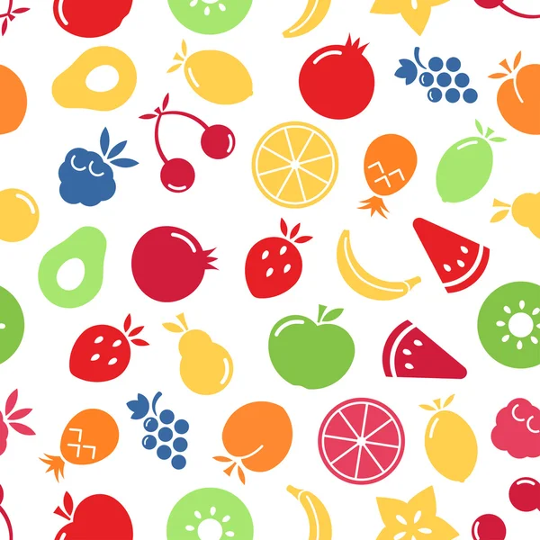 Modèle sans couture de fruits. — Image vectorielle