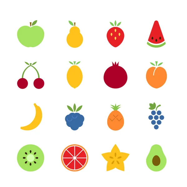 Fruit icons set. Rechtenvrije Stockillustraties