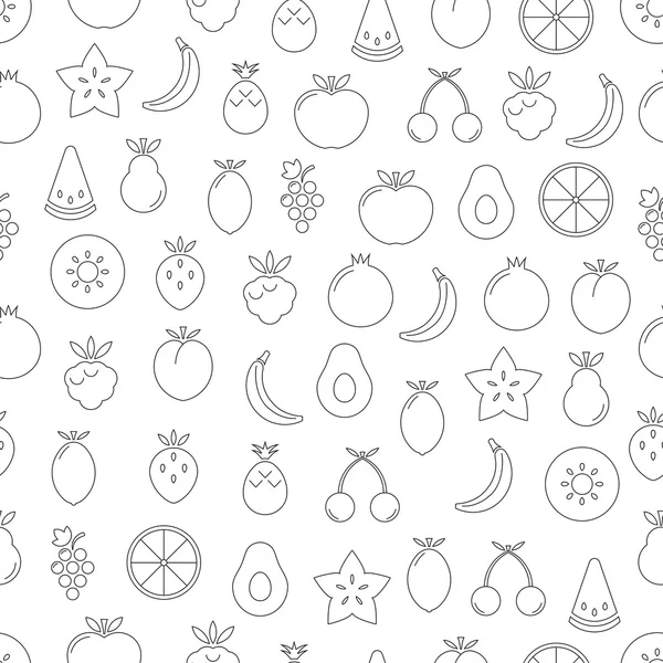 Fruits seamless pattern. — Stock Vector