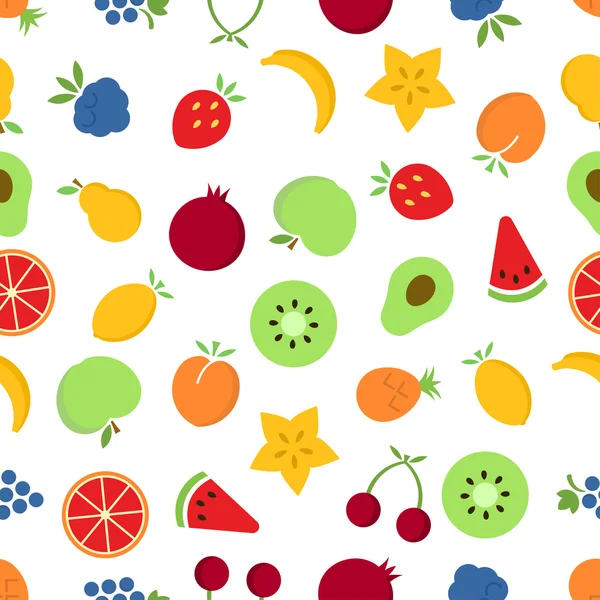 Fruit naadloos patroon. — Stockvector