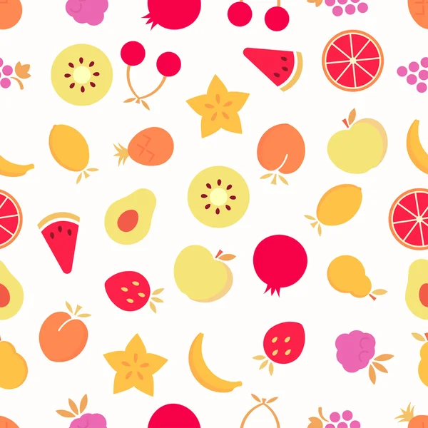 Fruit naadloos patroon. — Stockvector