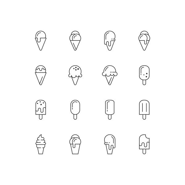 Ice cream icons set. — Stock Vector