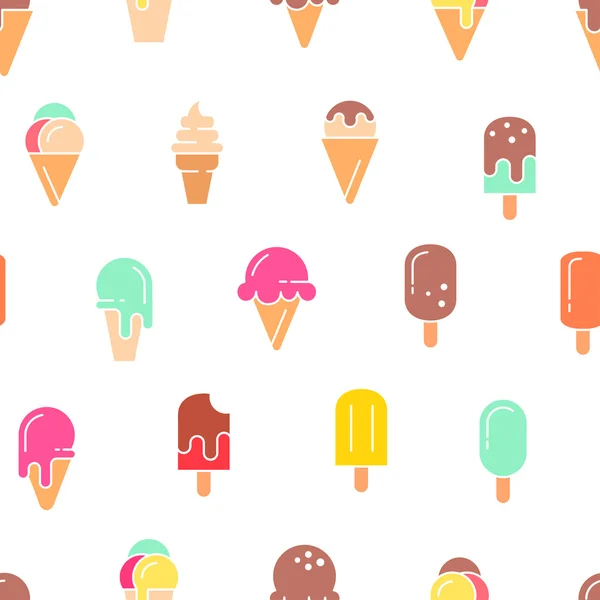 Ice cream seamless pattern. — Stock Vector