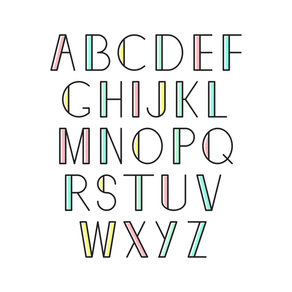Juego de alfabetos lineales — Archivo Imágenes Vectoriales