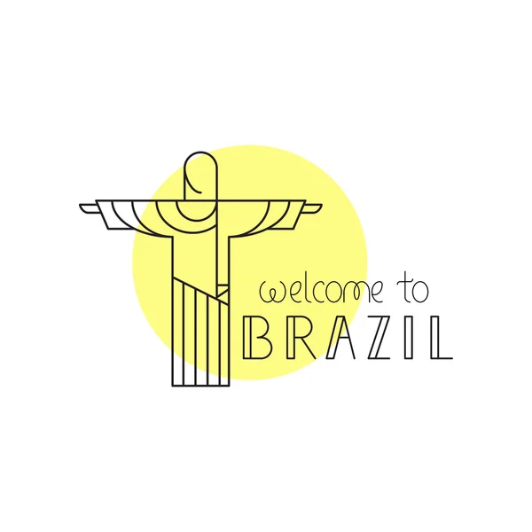 Kristus Frälsaren Brasilien symbolen — Stock vektor