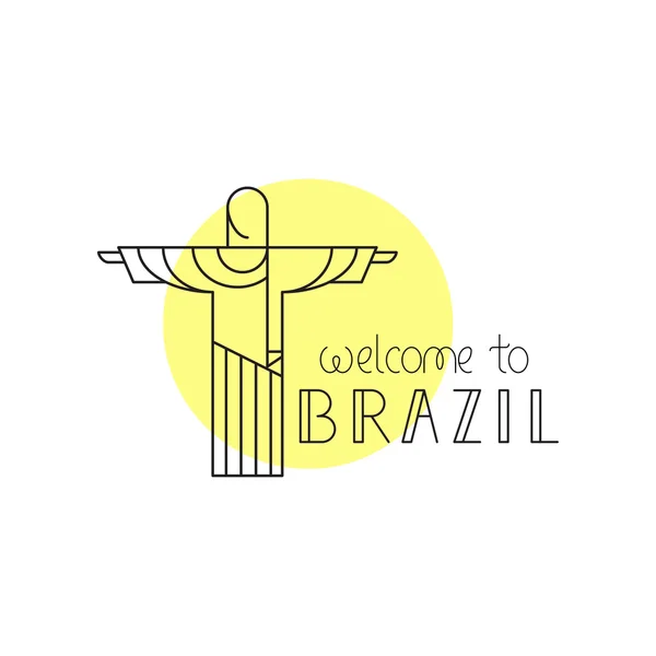 Christ the Redeemer Brazil symbol — Stock Vector