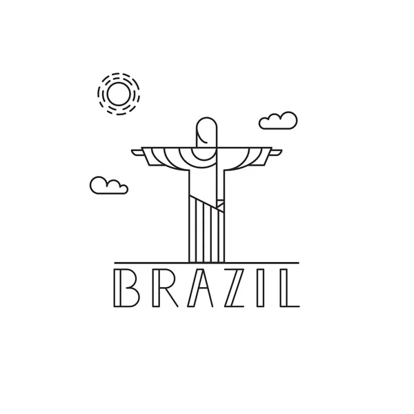 Christ the Redeemer Brazil symbol — Stock Vector