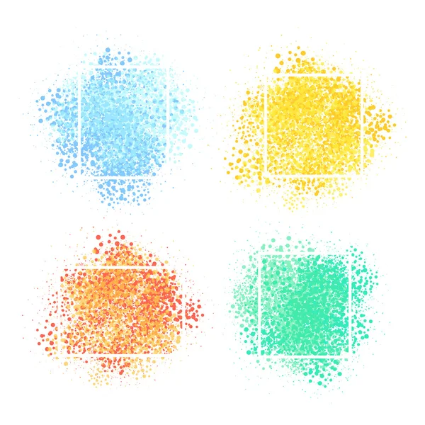 Conjunto de estallidos de colores con marcos — Archivo Imágenes Vectoriales