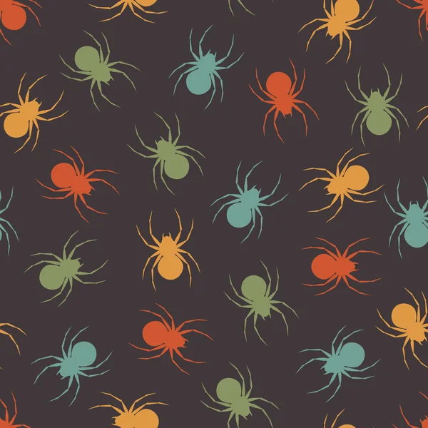 Bezešvé vzor s pavouky — Stockový vektor