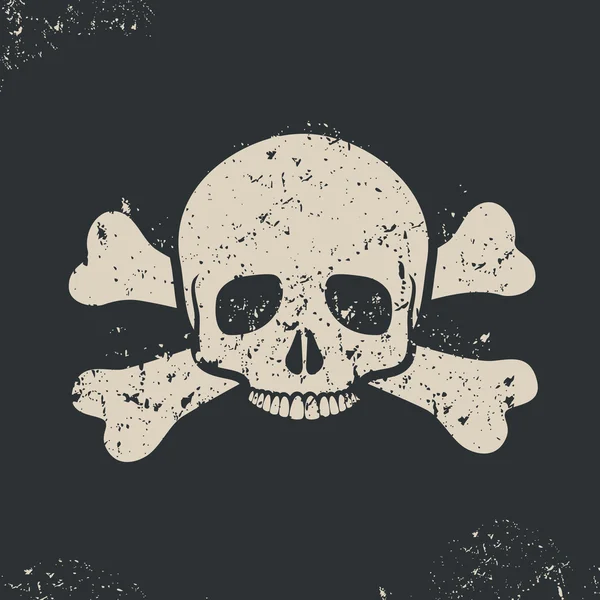 Grunge skull icon. — Stock Vector