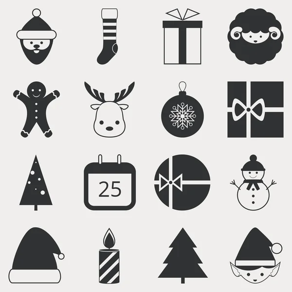 Iconos de Navidad. — Vector de stock