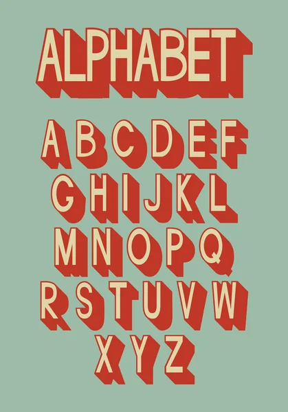 Retro alfabet. — Stockvector