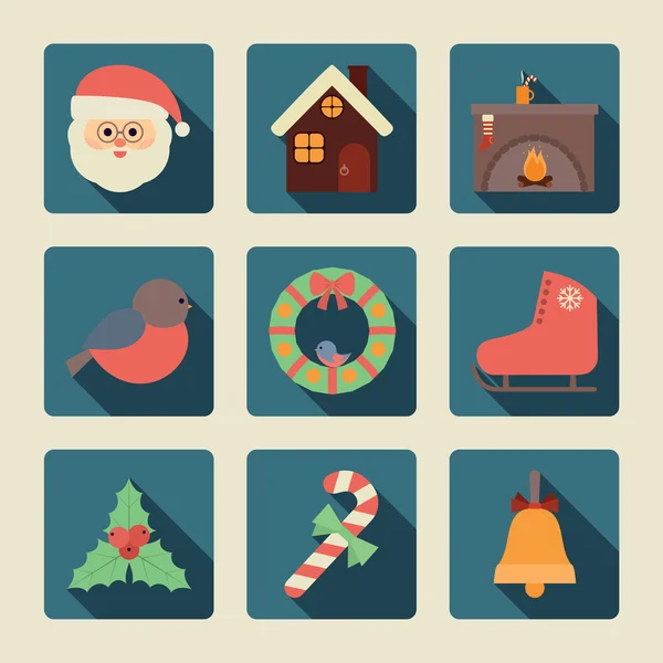 Iconos de Navidad. — Vector de stock