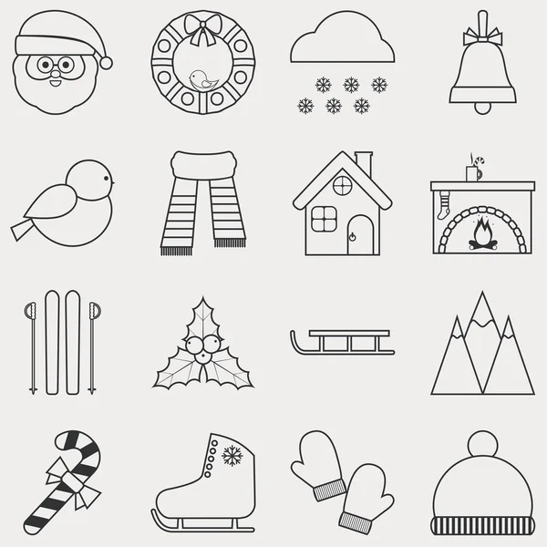 Iconos de Navidad. — Vector de stock