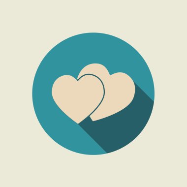 Uzun gölge ile kalp simgesi.