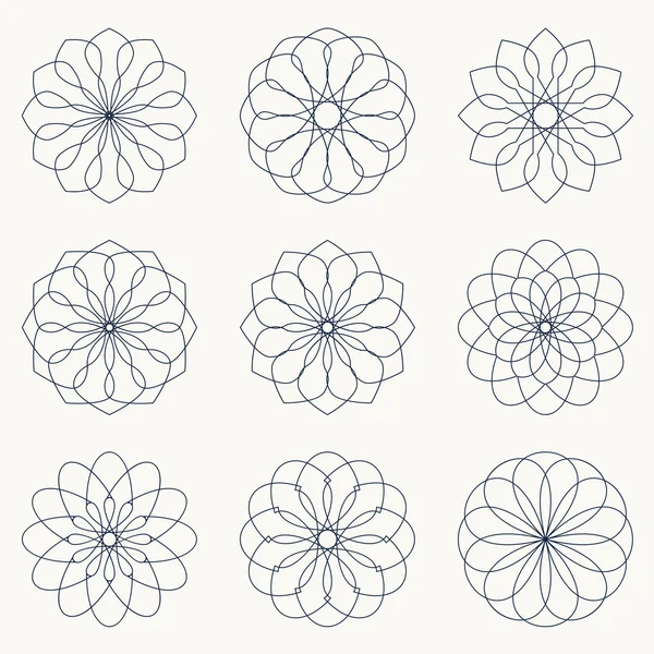 Ornamente geometrice simple . — Vector de stoc