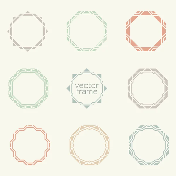 Fronteras geométricas simples — Vector de stock