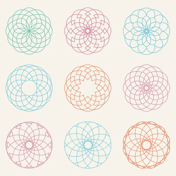 Ornamente geometrice simple — Vector de stoc