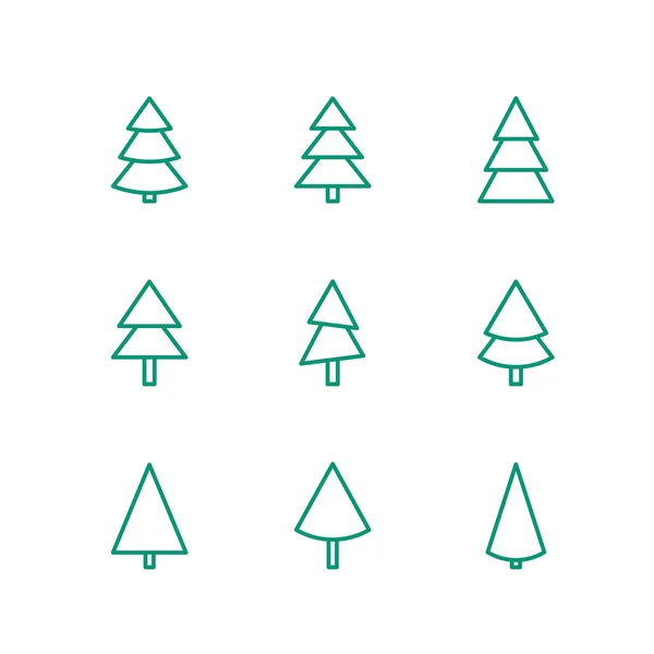 Icônes arbres de Noël . — Image vectorielle
