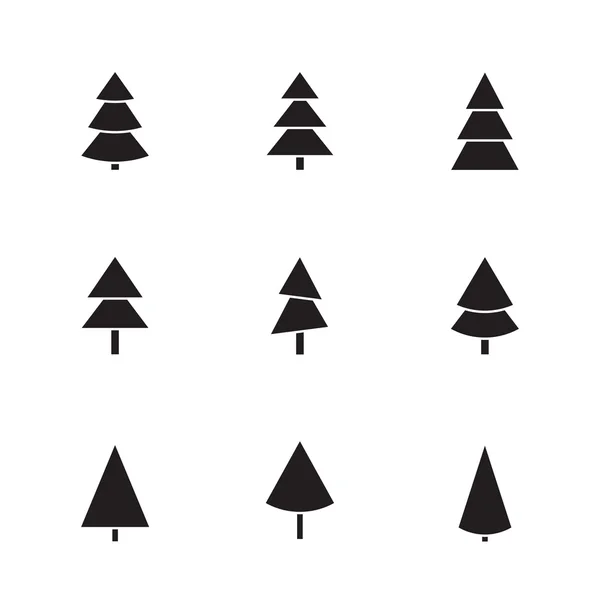 Icônes arbres de Noël . — Image vectorielle