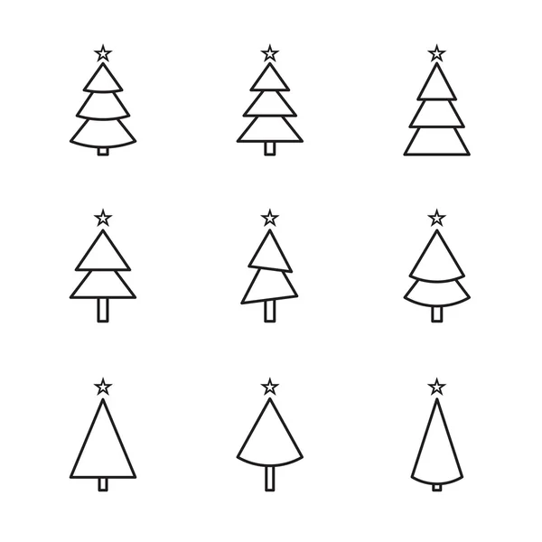 Icônes arbres de Noël . — Image vectorielle