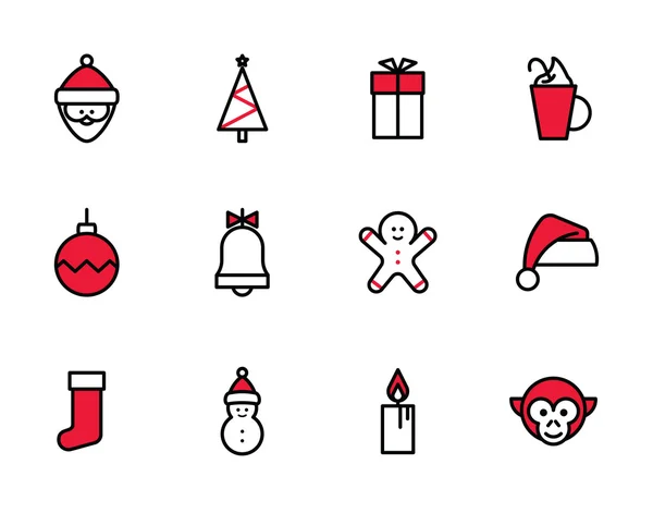 Conjunto de iconos de Navidad . — Archivo Imágenes Vectoriales