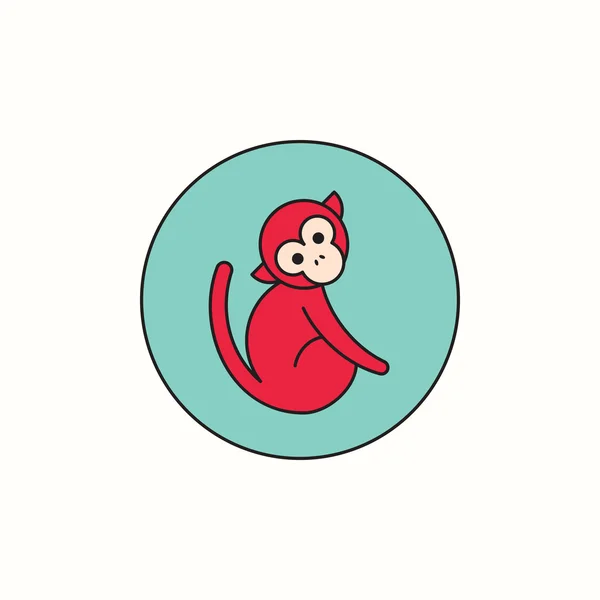 Red monkey-Symbol 2016 — Stock Vector