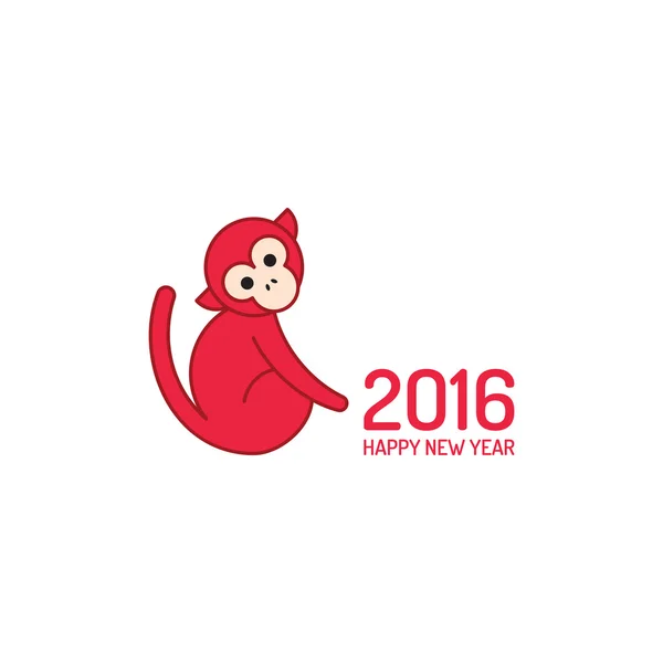 Singe rouge Symbole 2016 — Image vectorielle