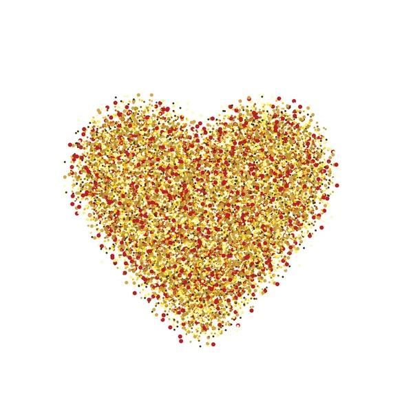 Golden heart on white background. — Stock Vector