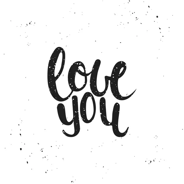 Love you. Hand-lettering. — Stock Vector