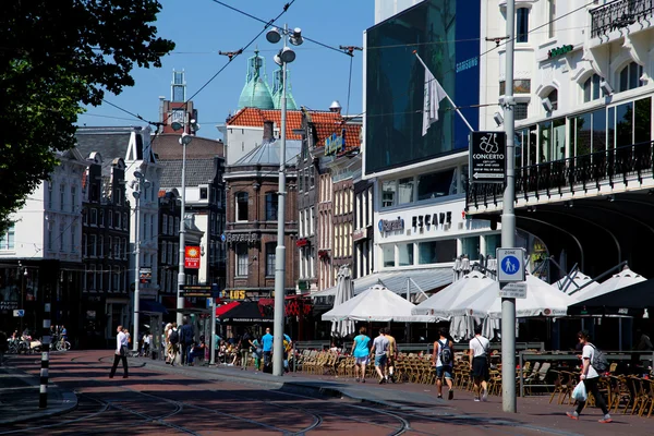 Tipik Amsterdam sokak görünümü — Stok fotoğraf