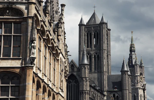 घेंट गोथिक मध्ययुगीन वास्तुकला, बेल्जियम — स्टॉक फ़ोटो, इमेज