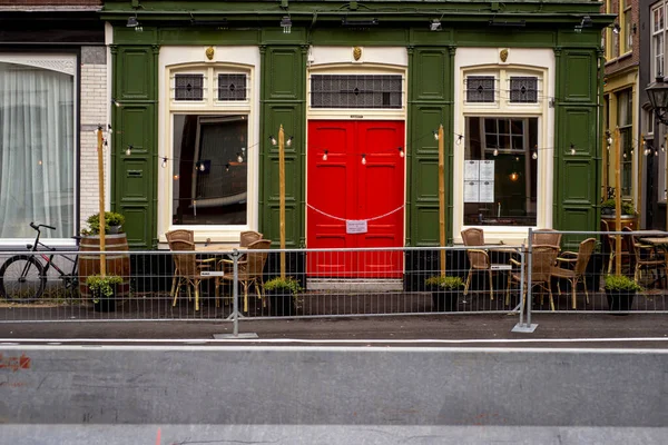 Outubro 2020 Leiden Holanda Reconstrução Rua Centro Leiden — Fotografia de Stock