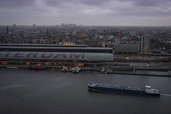 Night Shot City Panorama Amsterdam Tower Amsterdam Netherlands — Stock fotografie