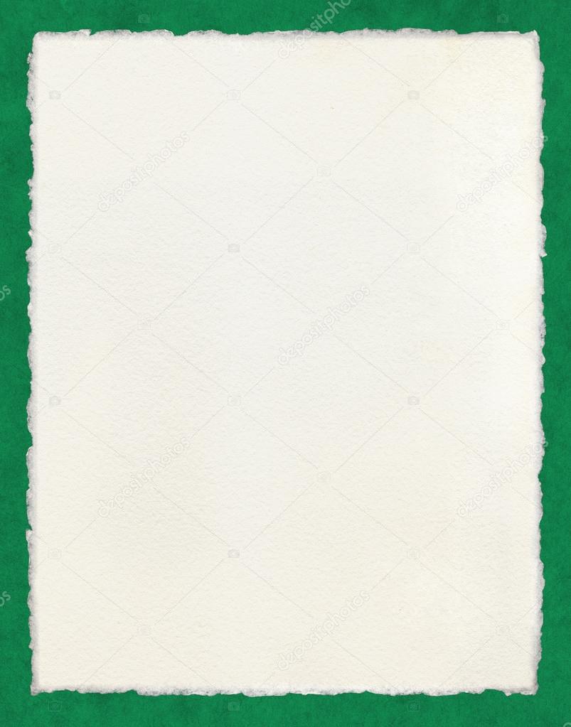 Deckled Paper on Green