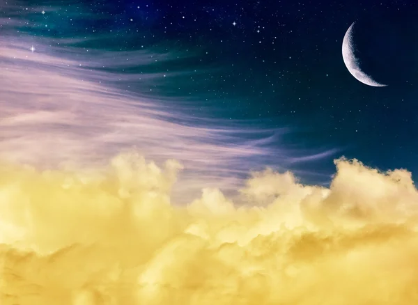 Fantasie Mond und Wolken — Stockfoto