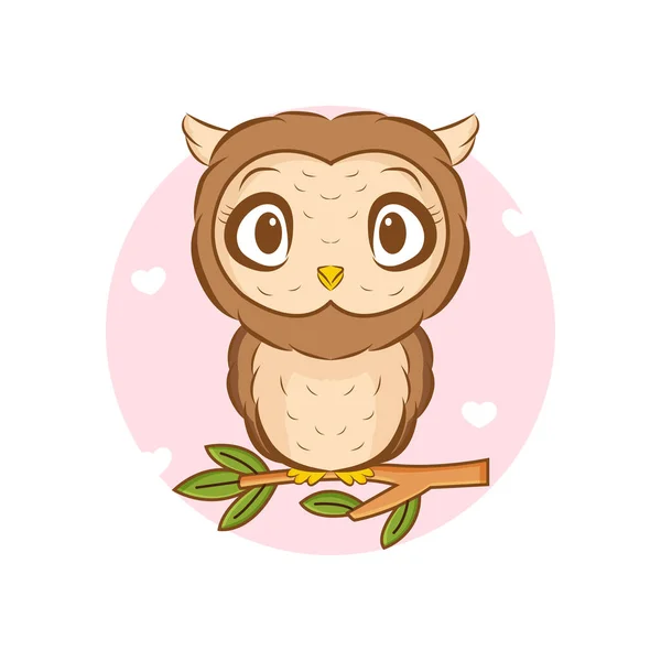 かわいいフクロウベクトルイラスト — ストックベクタ