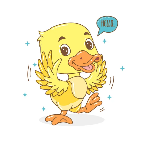 Cute Little Duck Vector Illustration — Stock Vector