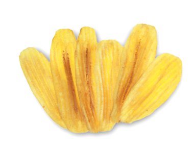 Beyaz arkaplanda muz cipsi